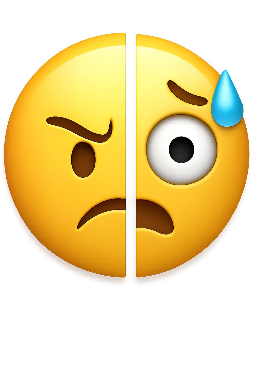 irritabilità o ansia improvvisa - fai due metà emoji stile iphone emoji