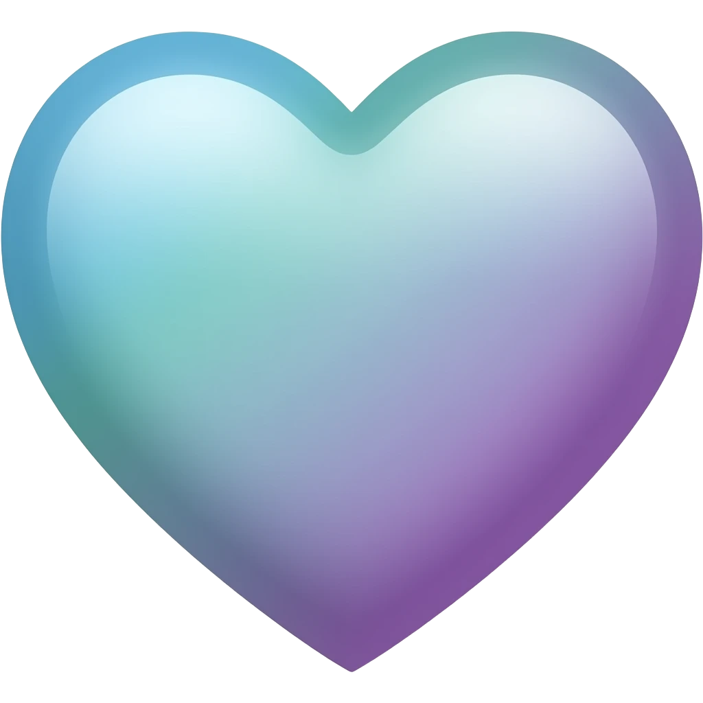 Pastel blue-to-green-to-purple-gradients heart emoji