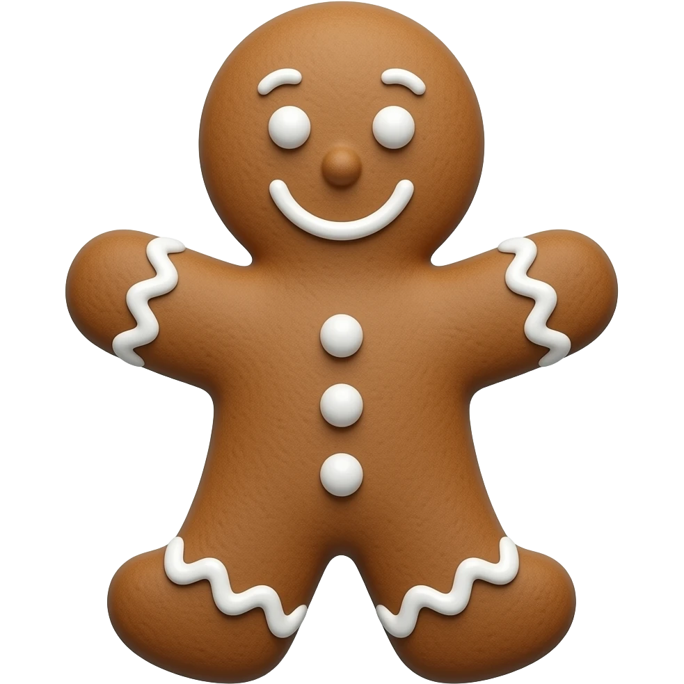a blue gingerbread emoji