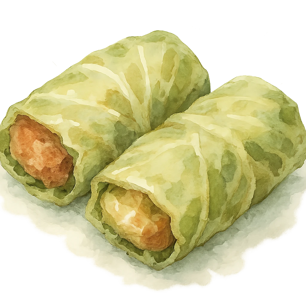 watercolor style cabbage rolls emoji