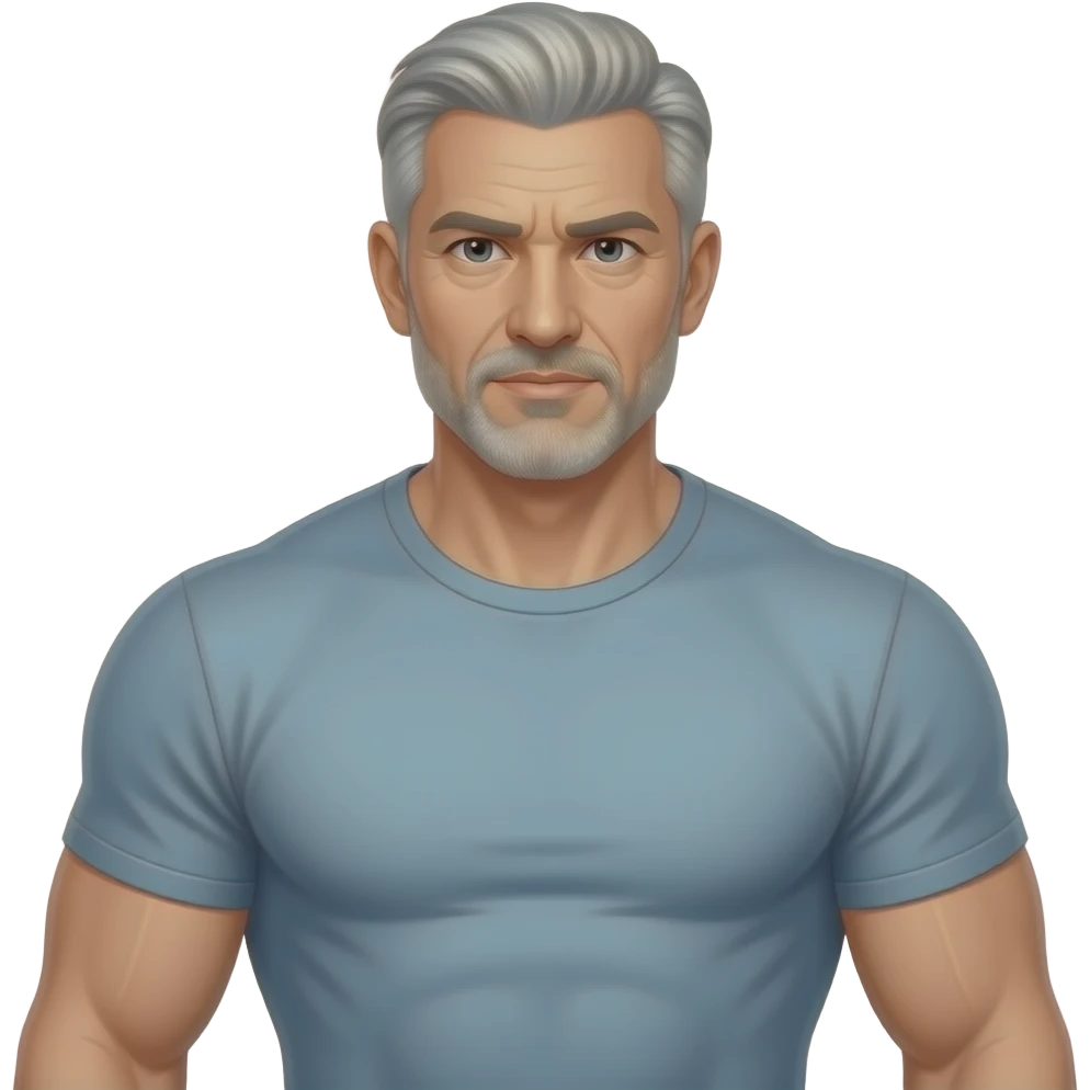 Sexy gray haired daddy nice body horny eyes tight shirt little older emoji