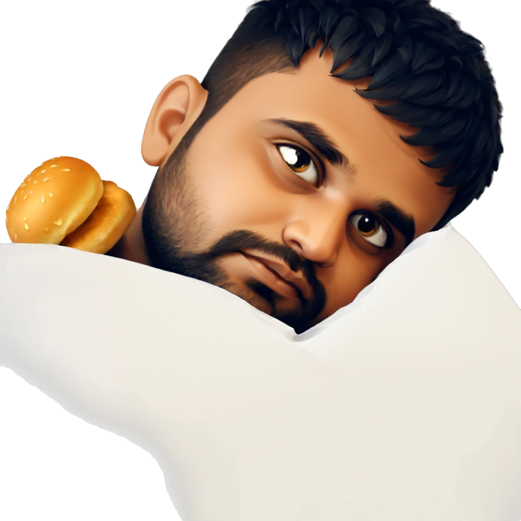 bearded boy enjoying food emoji