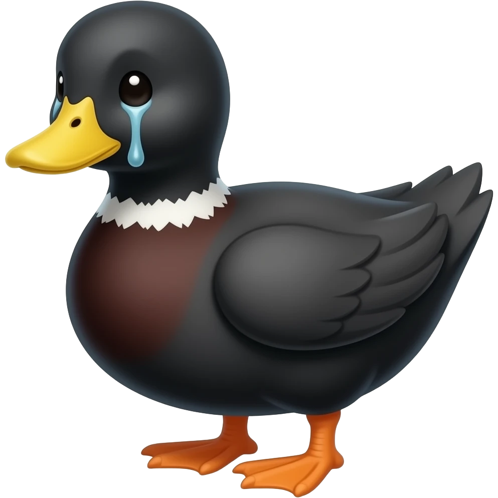 Sad black duck emoji