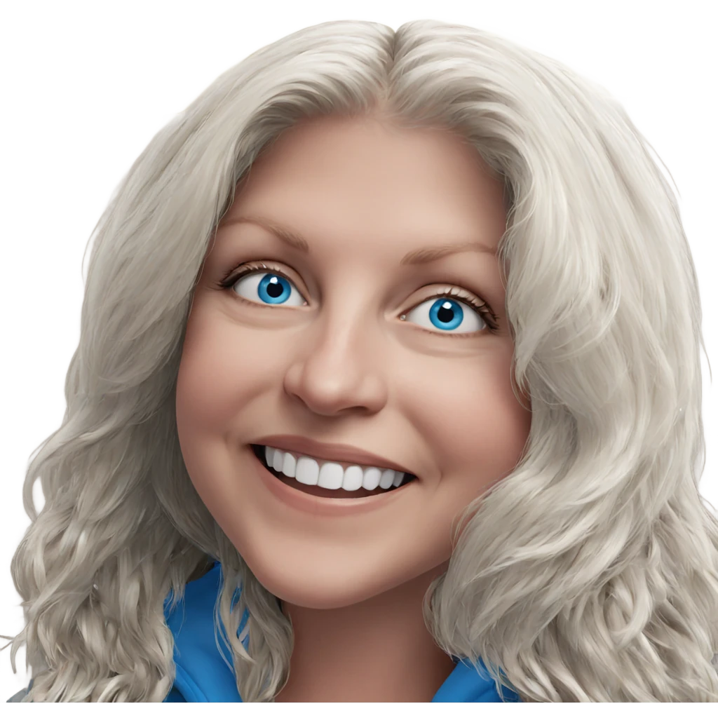 smiling girl with blue eyes emoji