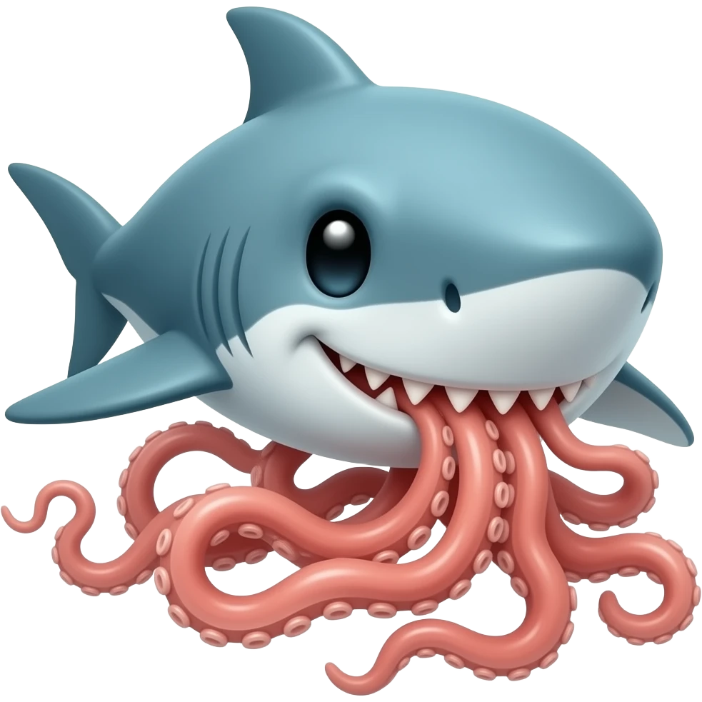 Shark with octopus tentacles  emoji
