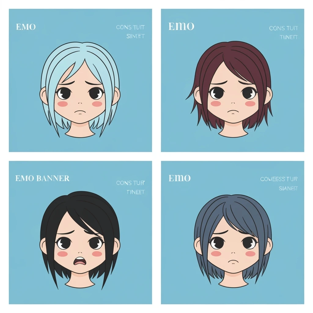 emo banner, cute, expressive, minimal, variation 4 emoji