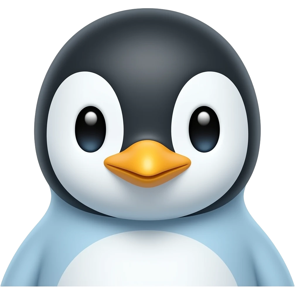 light blue penguin head and shoulders emoji