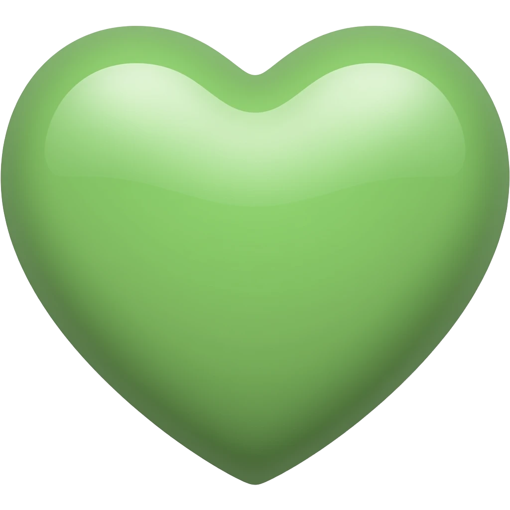 ios emoji style sage green heart emoji