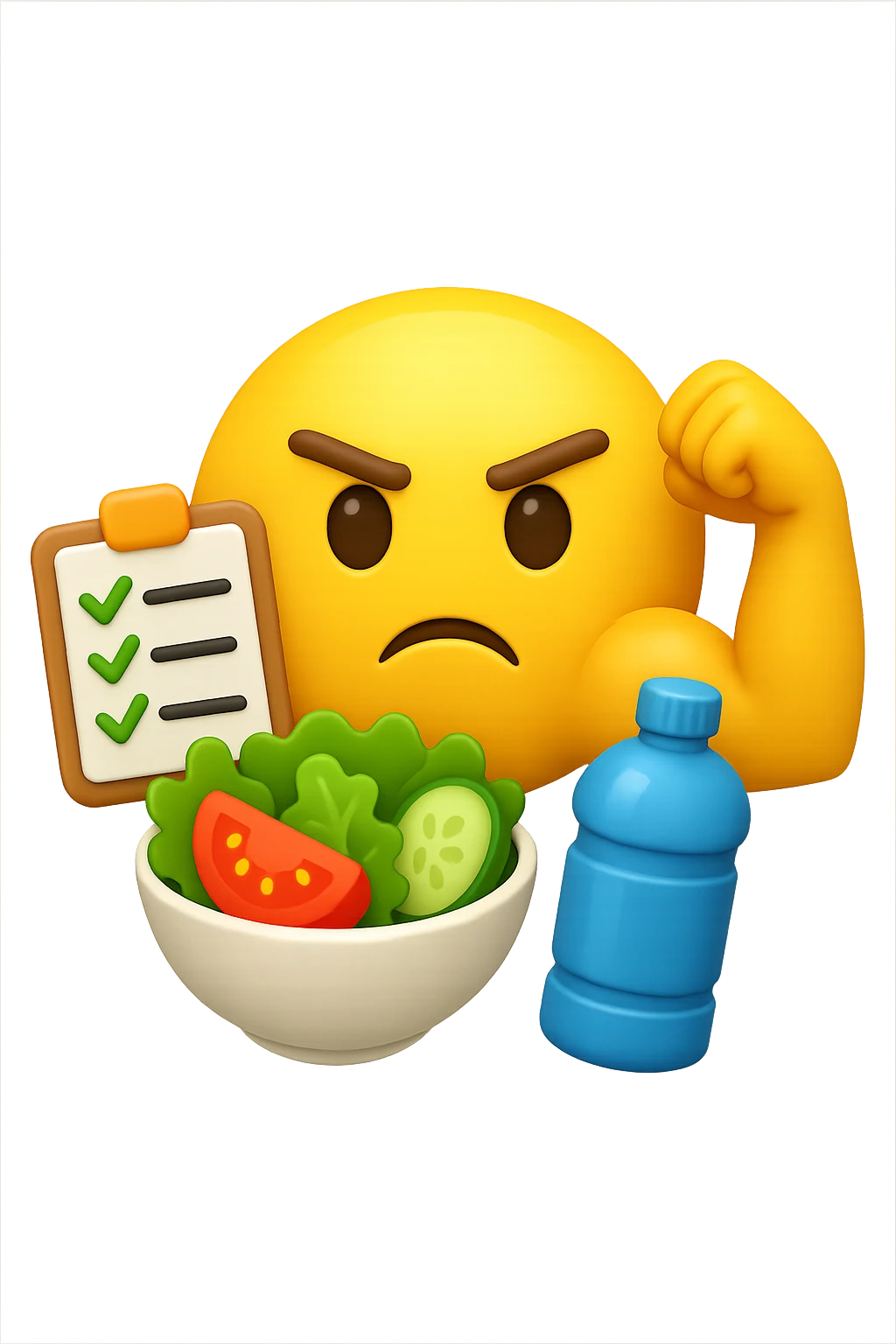 emoji 3d stile iphone che rappresenta la costanza nel seguire un piano di allenamento e di dieta 3d emoji