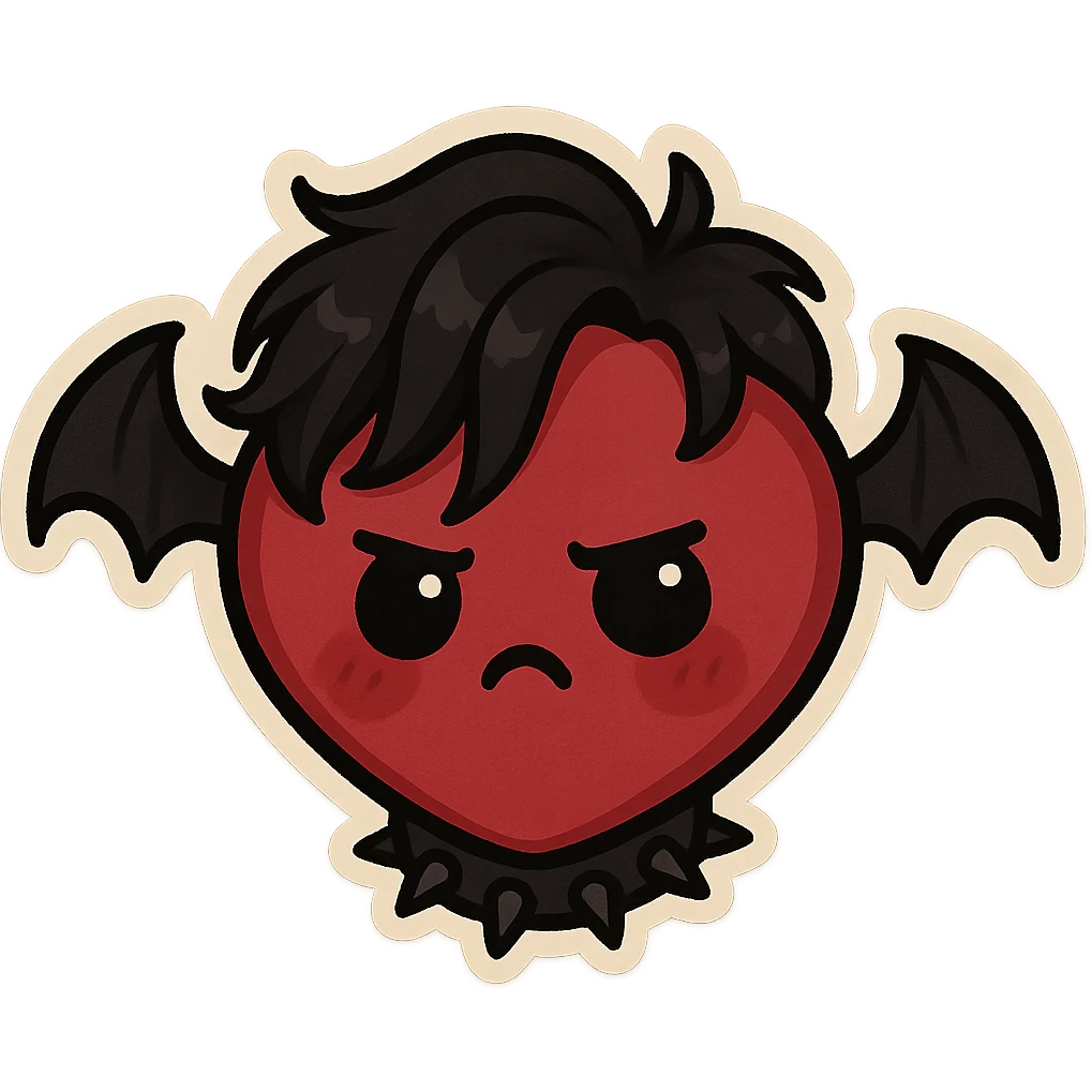 Goth red object emoji