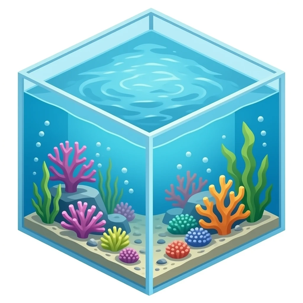 aquarium géant carré coraux emoji