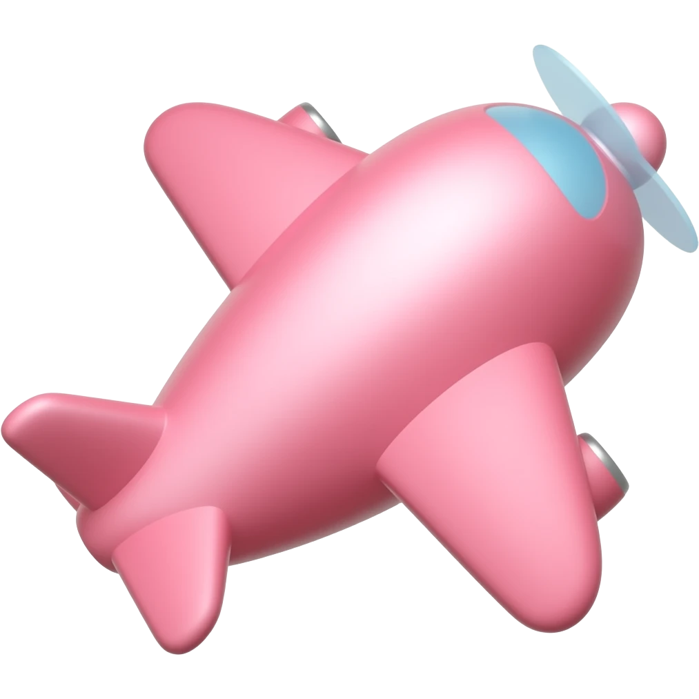 baby pink plane faced right up emoji