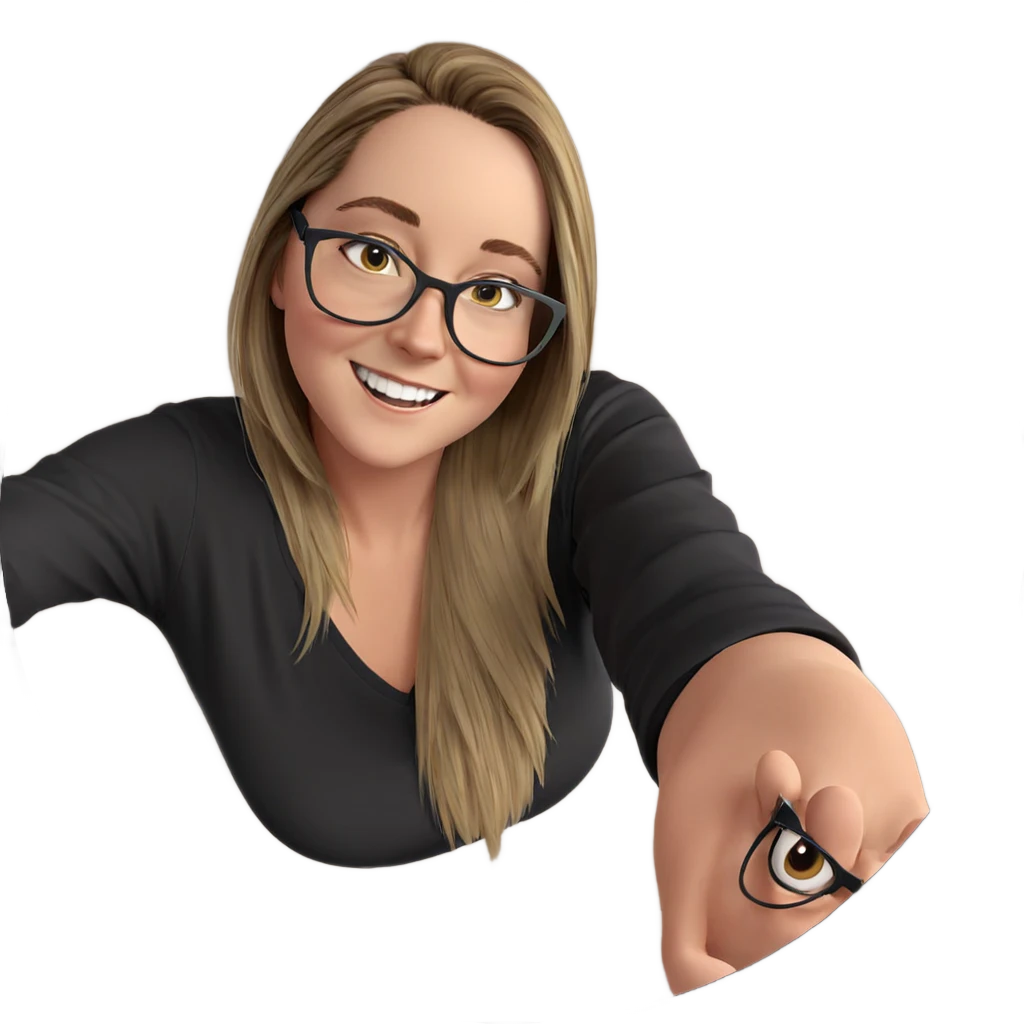 girl with glasses and smile emoji