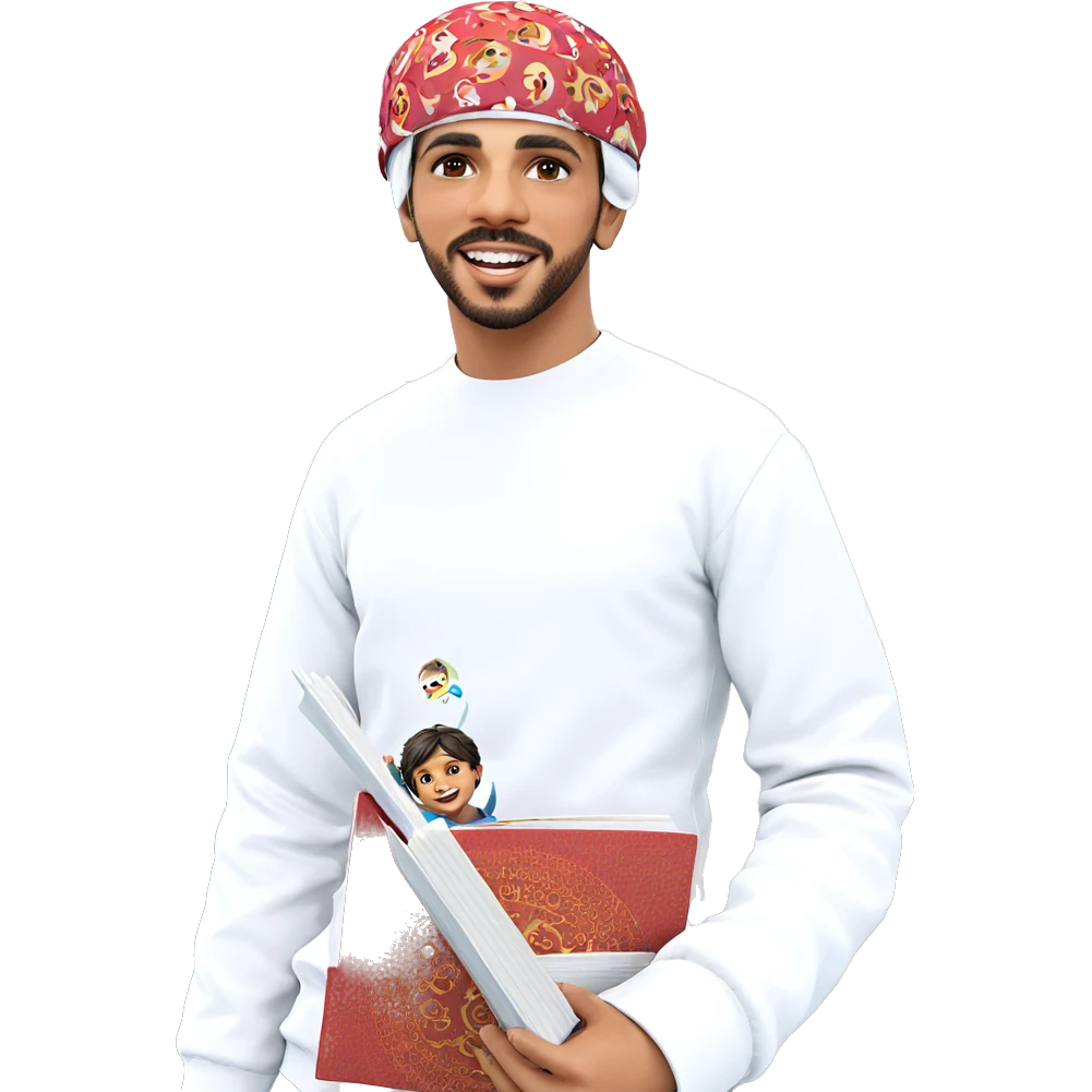 smiling boy with book emoji