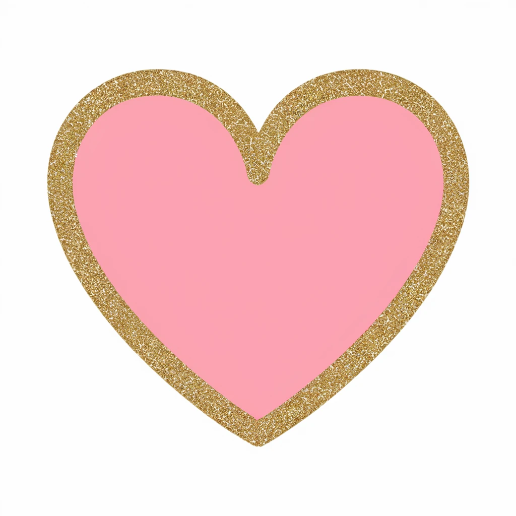 heart with a gold glitter outline emoji