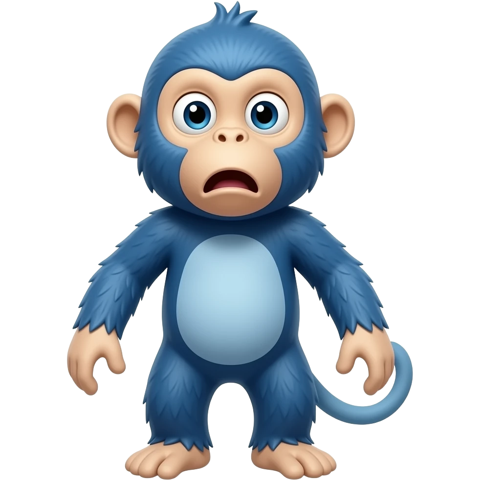 Shocked blue monkey emoji