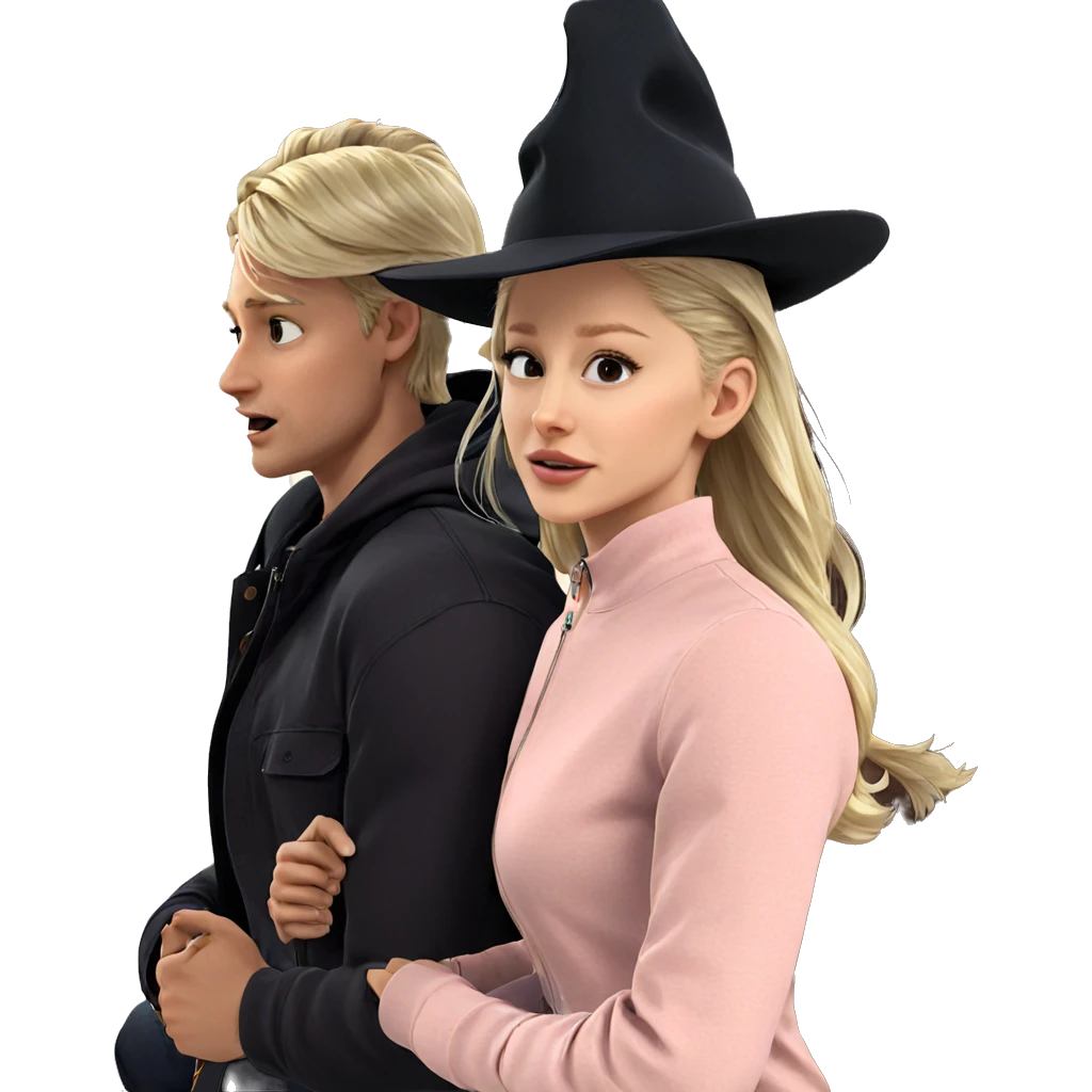 blonde girl with boy in hat emoji
