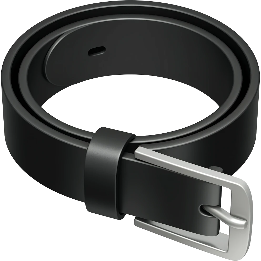 Black leather belt with metal tip emoji