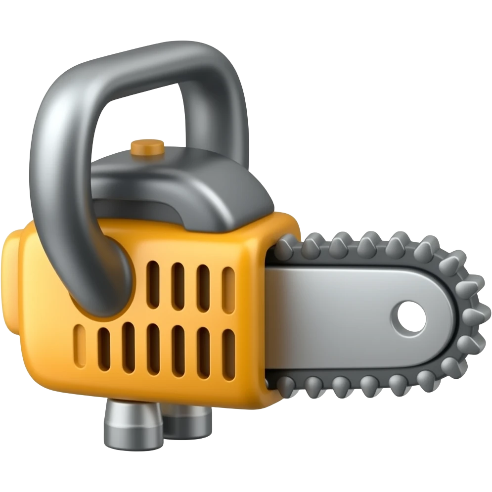 Kawaii punk chainsaw 3D render png emoji