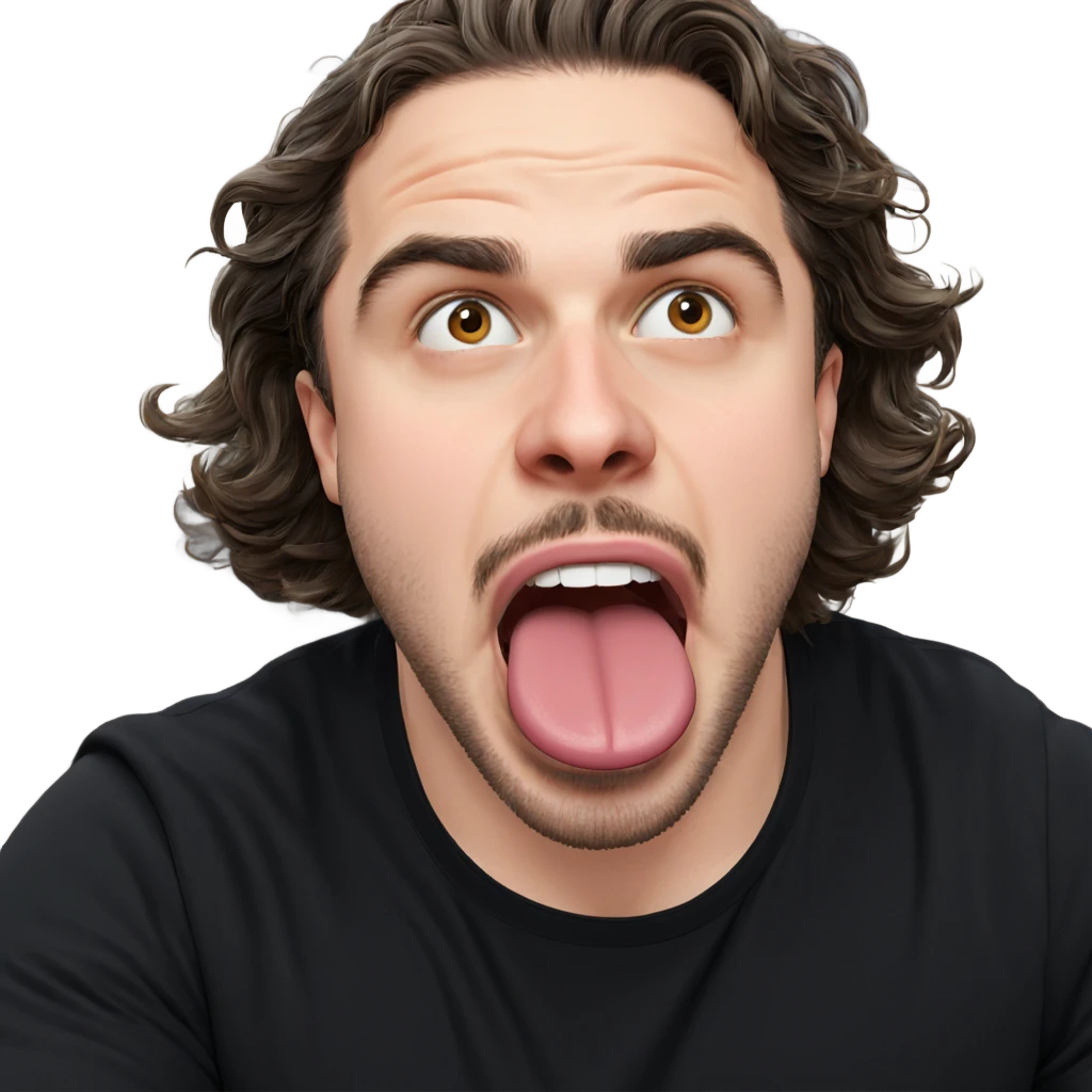boy with beard sticking tongue emoji