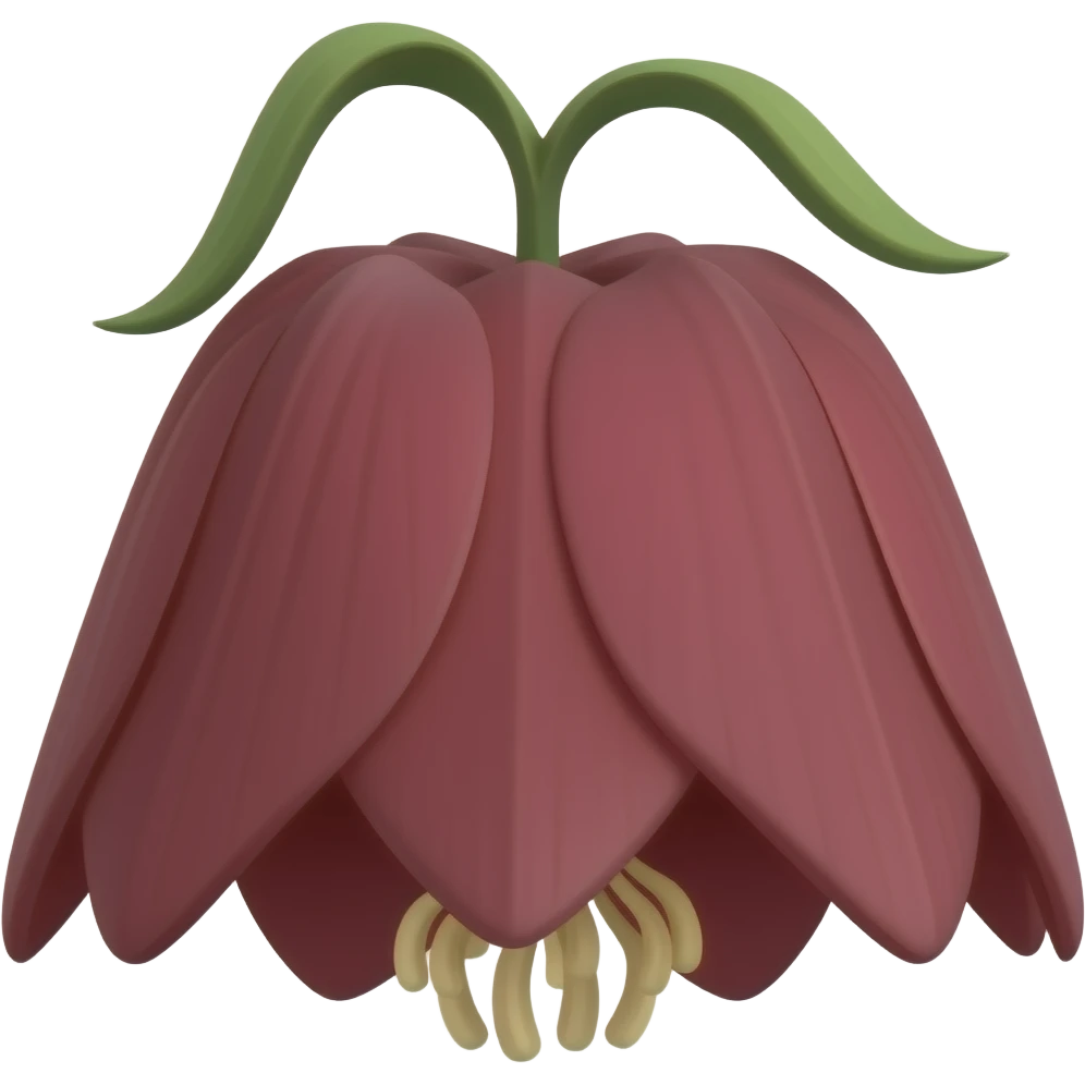 нарисуй цветок Crown Imperial цвета бордового emoji