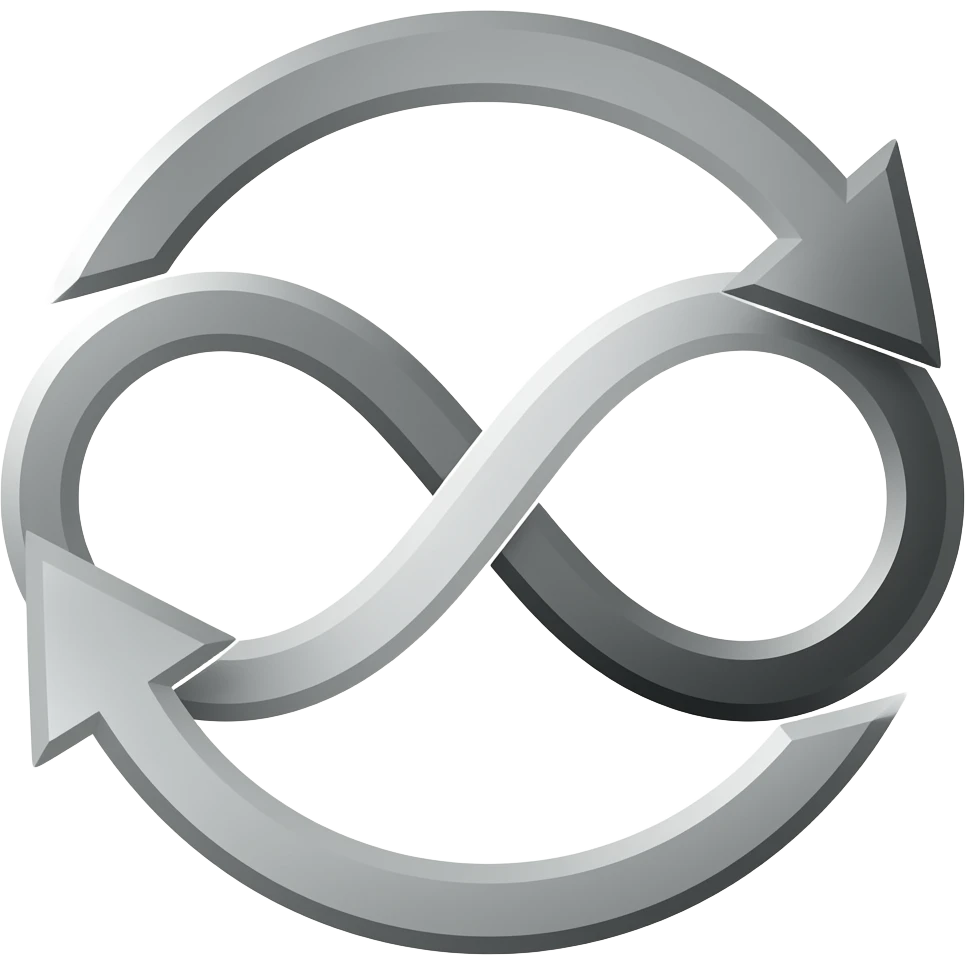 Flechas girando en forma de ♾️ emoji