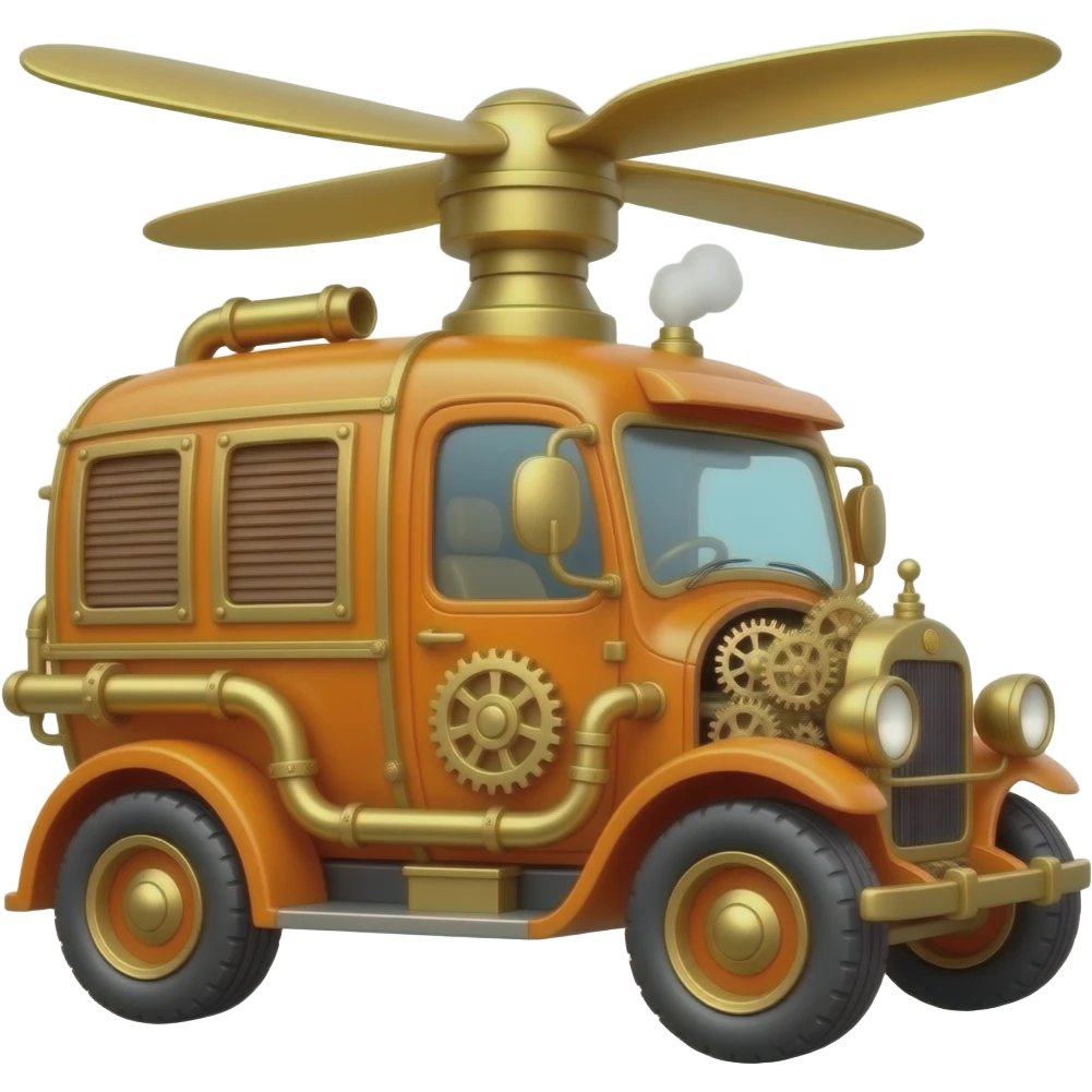 orange retro steampunk van emoji