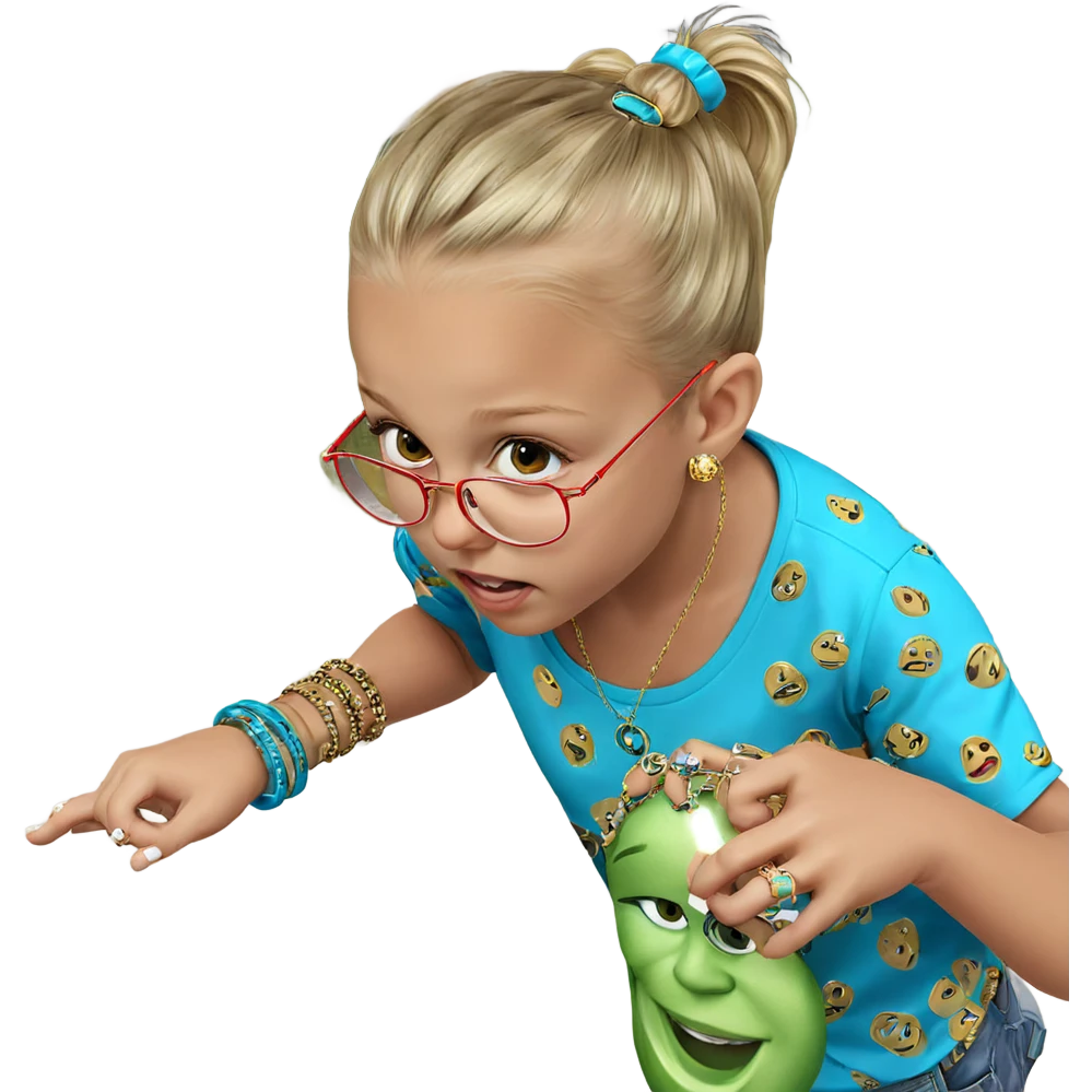 girl showcasing stylish jewelry emoji