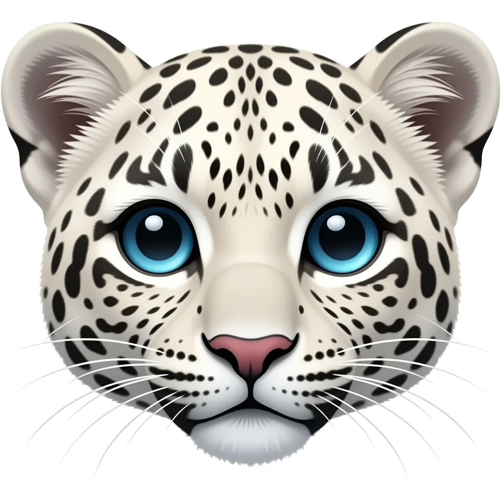 White leopard cub just the head emoji