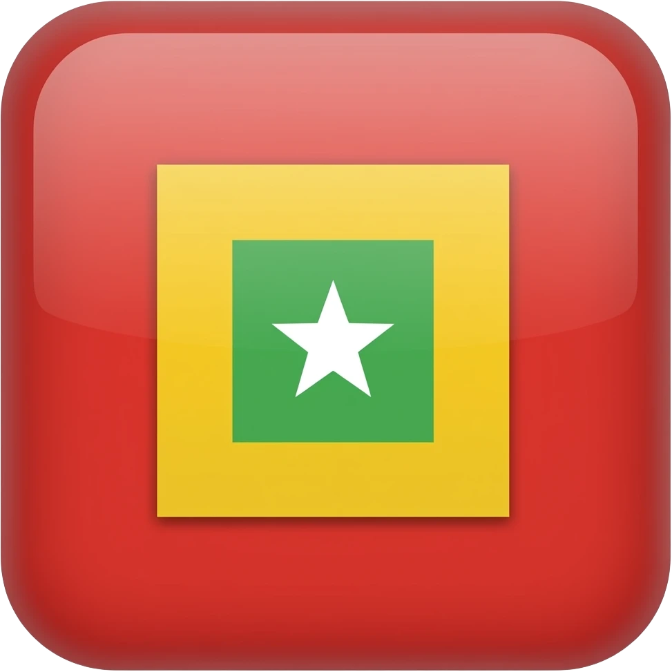 Small green square inside to yellow mediun square inside to big red square and a white star in the middle of green square o emoji