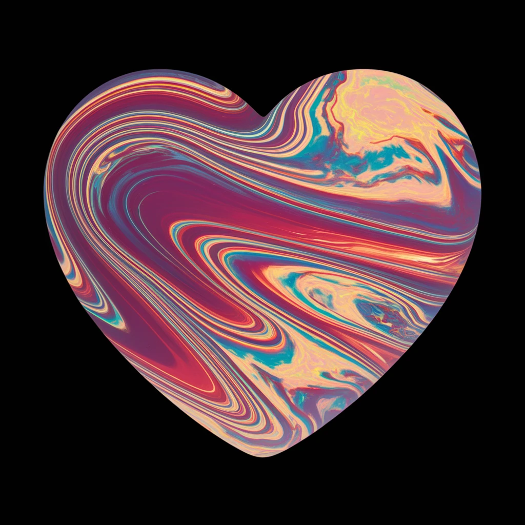 heart with a swirling opal effect emoji