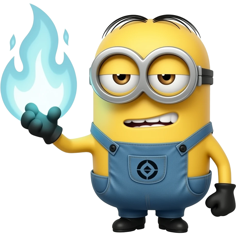 EVIL MINION WHIT FIRE emoji