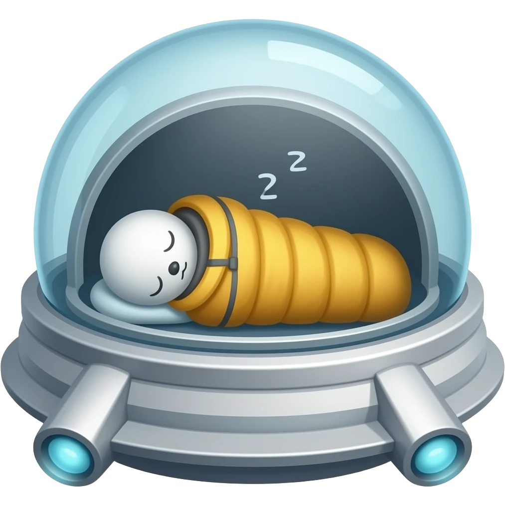 sleeping bag in space ship emoji