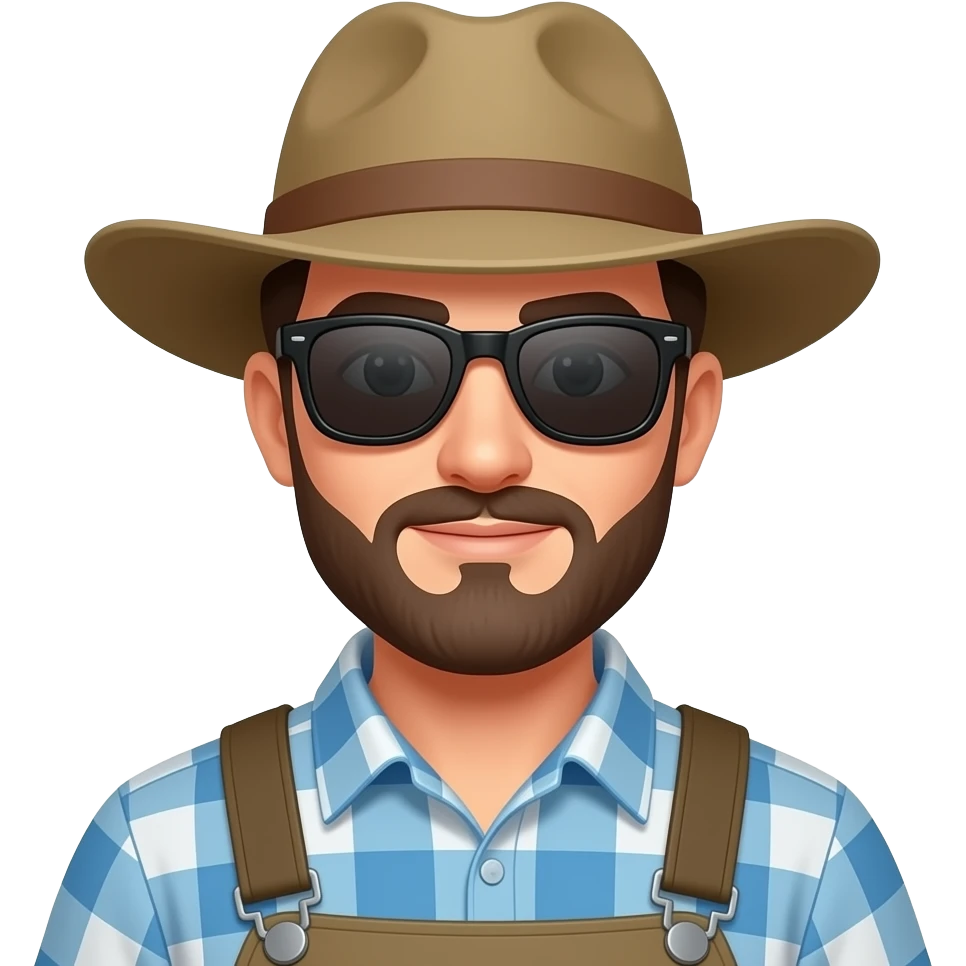 pescador con gorra y lentes de sol emoji