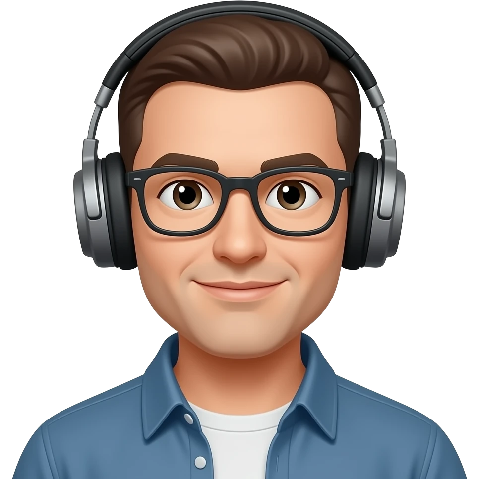 emoji con lentes y audifonos emoji