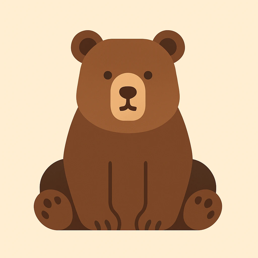 flat design style bear emoji