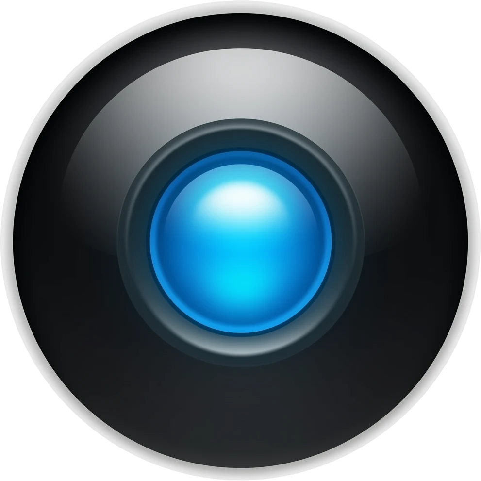 Black ball with blue led emoji