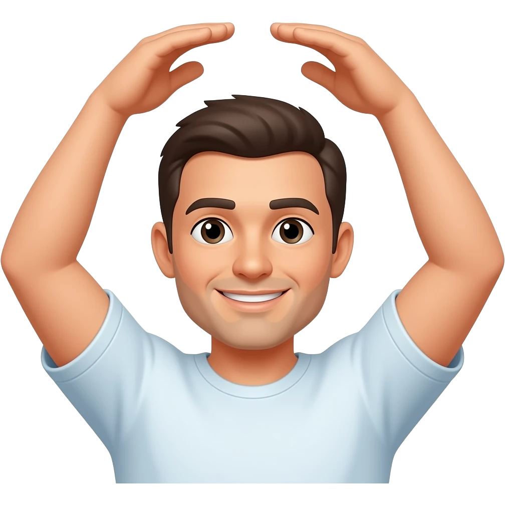There should be a man with his two hands in a circular position above his head.
Bir sohbeti çevirin emoji