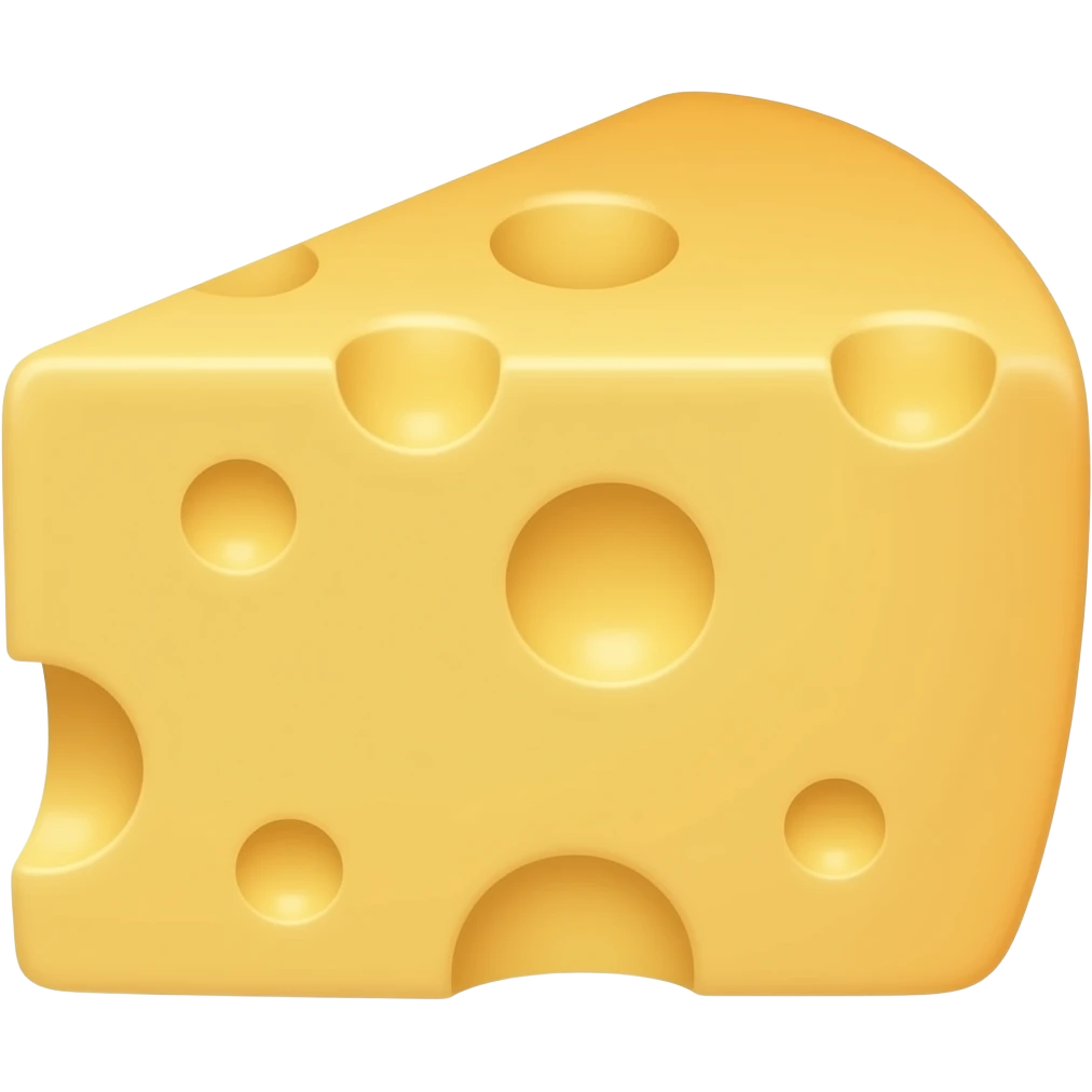 A rectangular prism cheddar cheese without a face emoji
