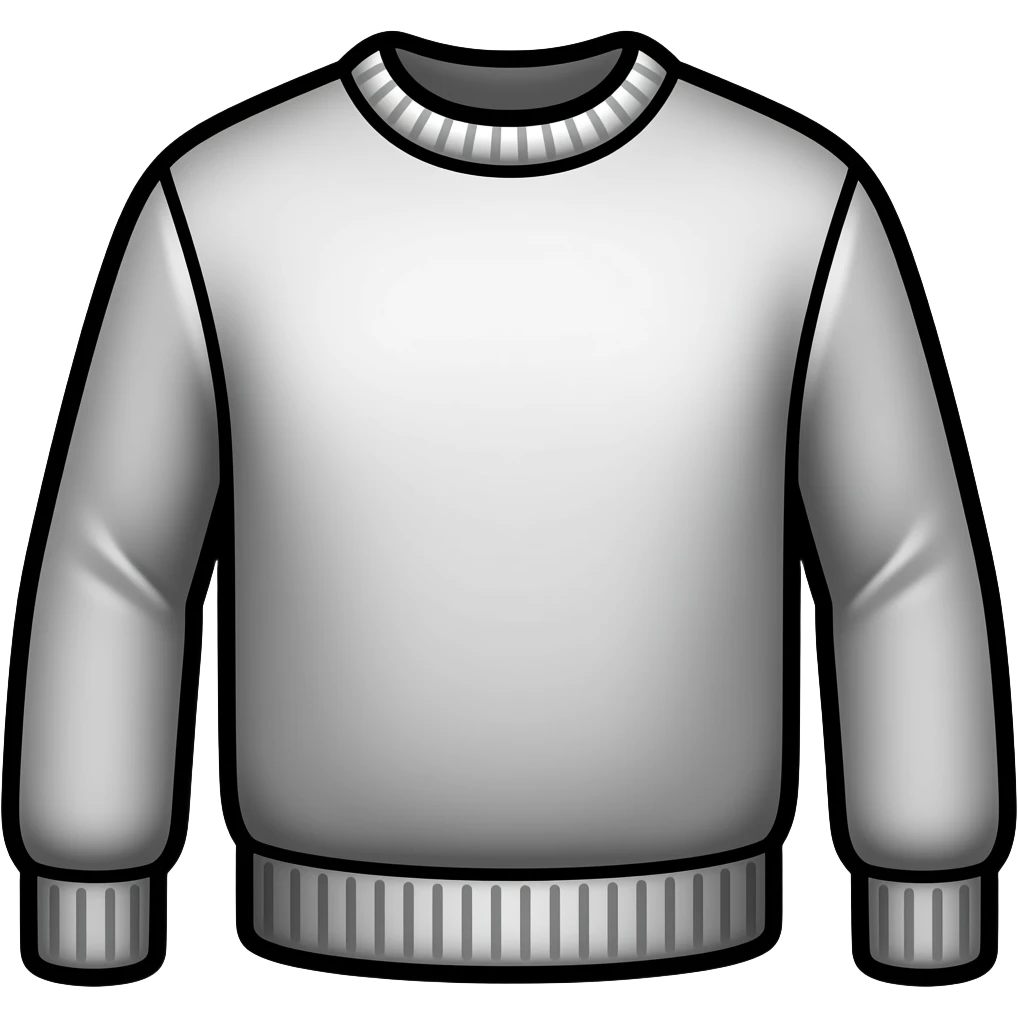 sweater emoji, thick black outline, simple cartoon, sticker emoji