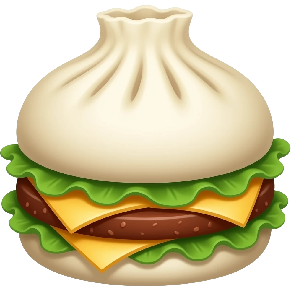 bao bun sandwich without face emoji