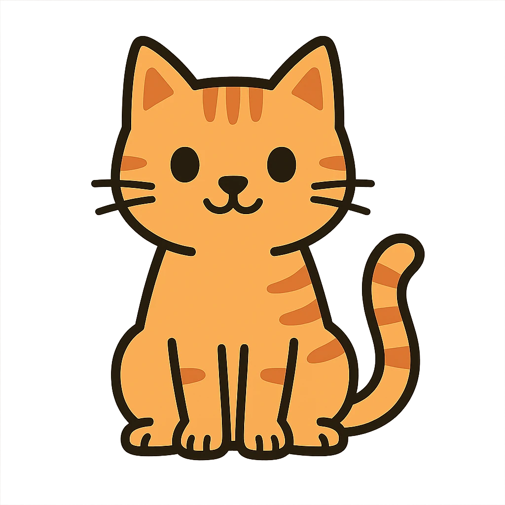 flat toon style cat emoji