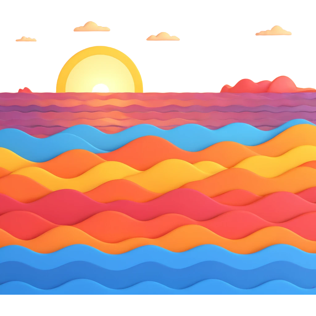 Waves sunset horizon emoji