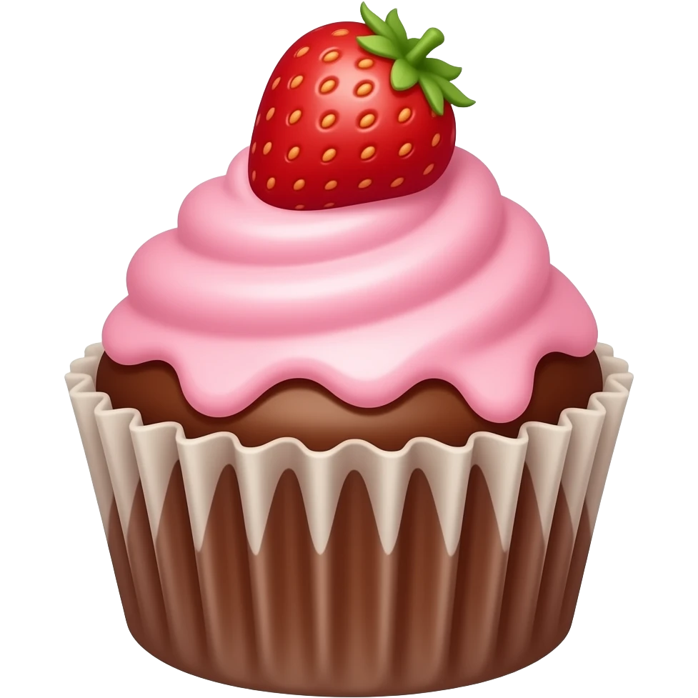 Cupcake with pink icing emoji