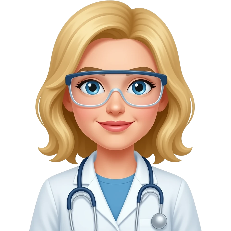 Bacteriologa mujer rubia emoji