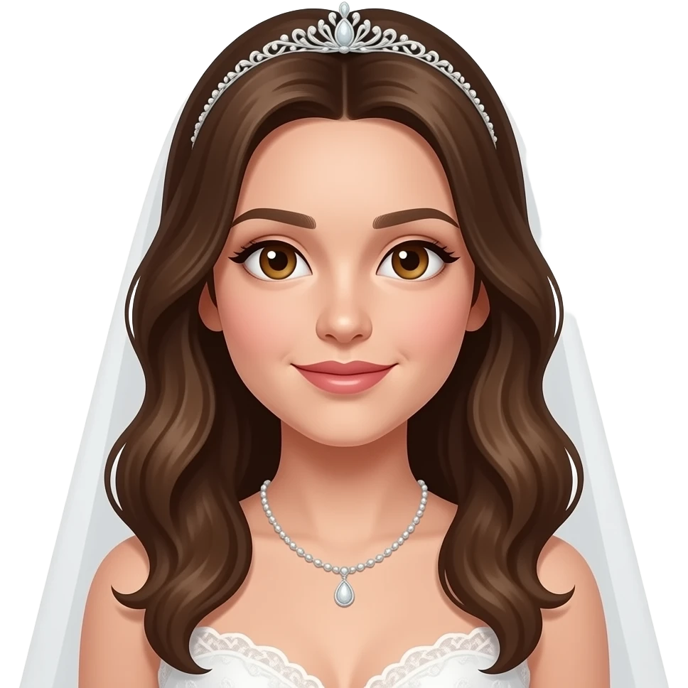 brown hair, hazel eyed girl wedding emoji