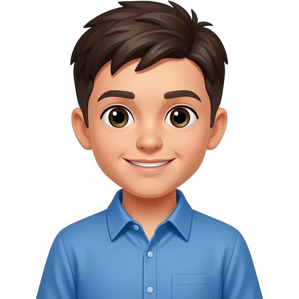 crea un emoji de chico con camisa azul emoji