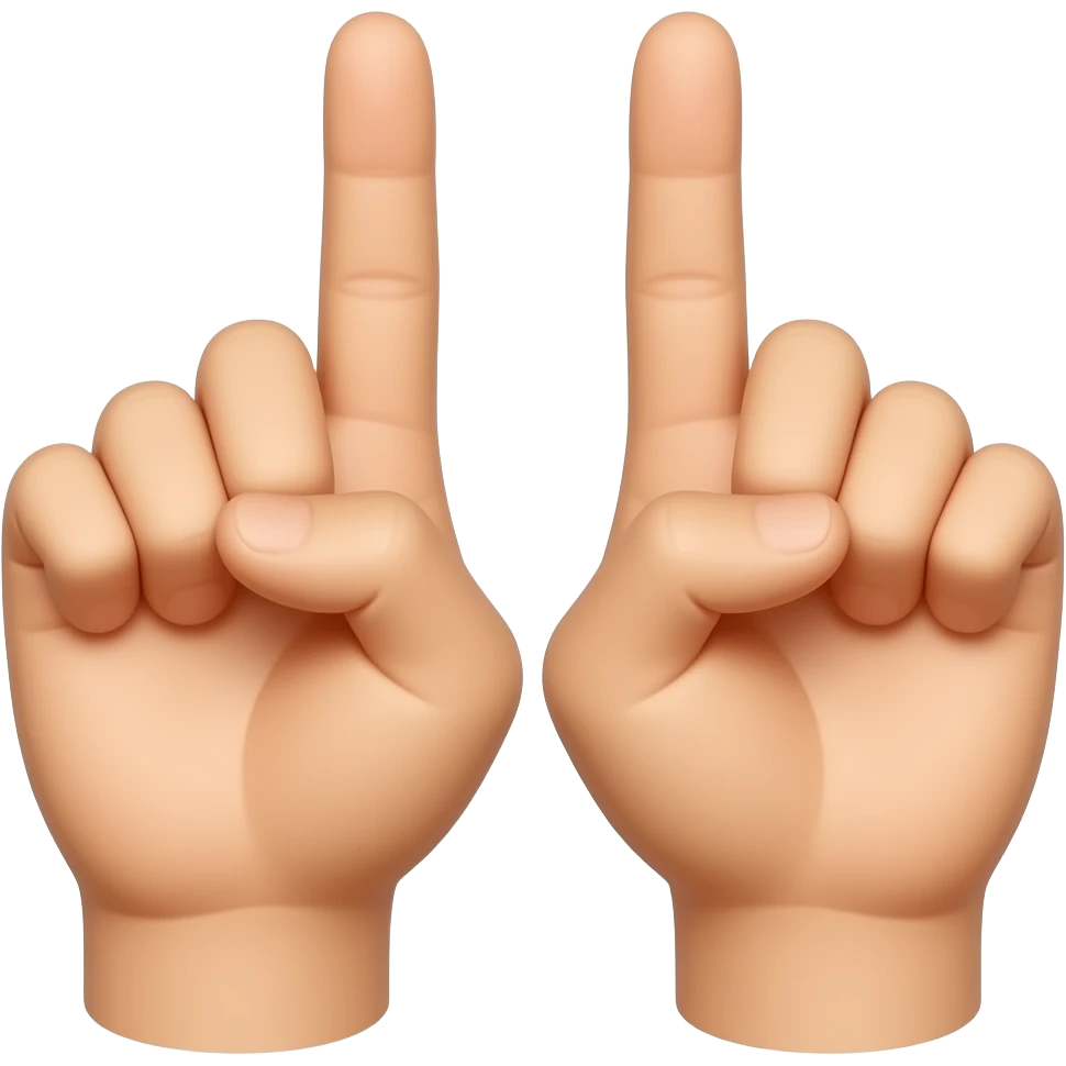 main gauche avec les deux derniers doigts ferme et main droite avec les deux premiers doigts fermes les mains coller emoji