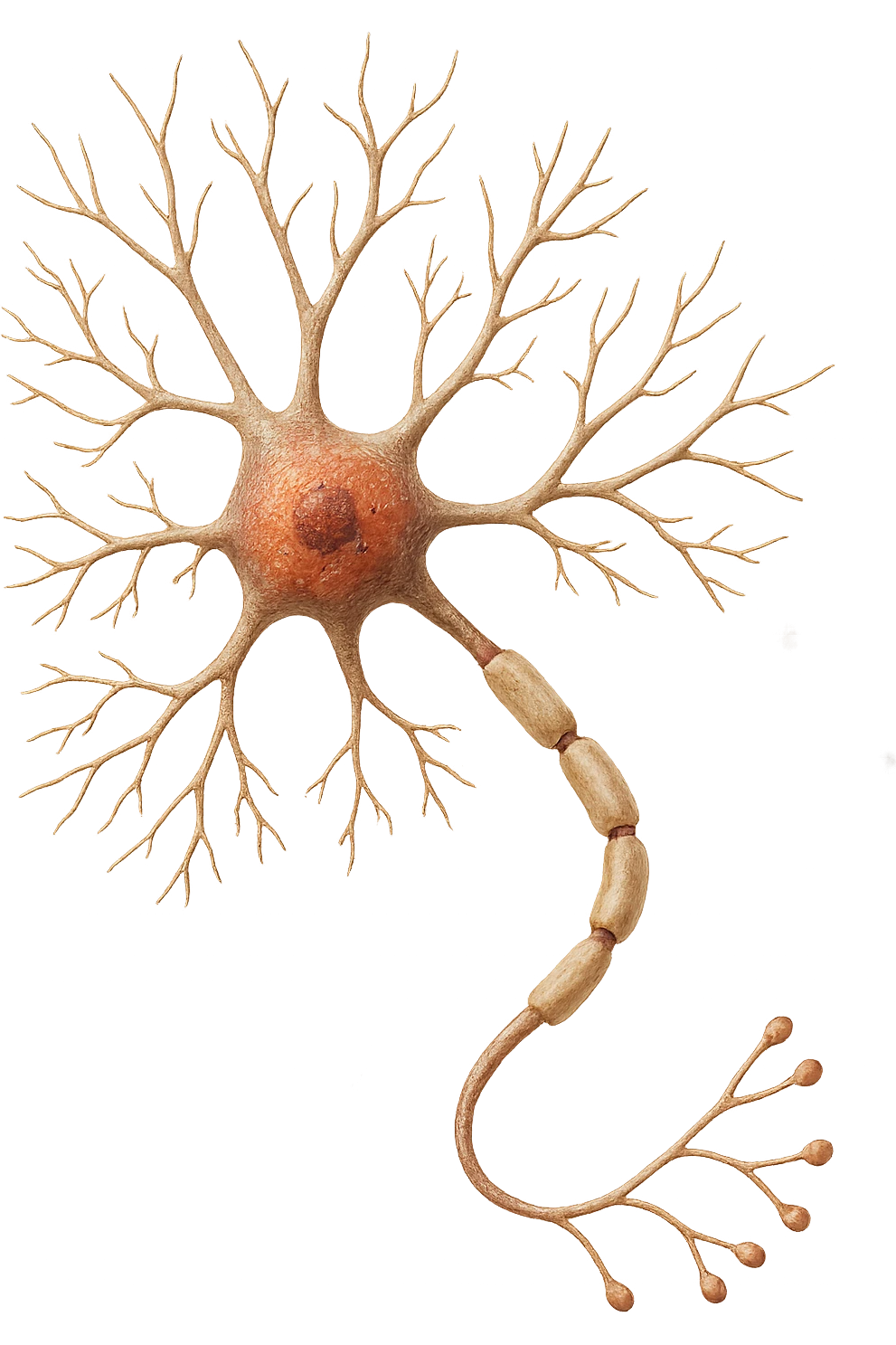 neurone umano anatomico realistico, iperrealistico 4k emoji