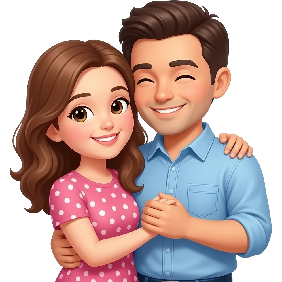 Lovers hugging emoji